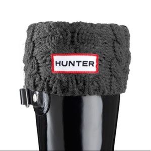 Hunter Boots Dark Gray Cable Knit Fleece Socks
